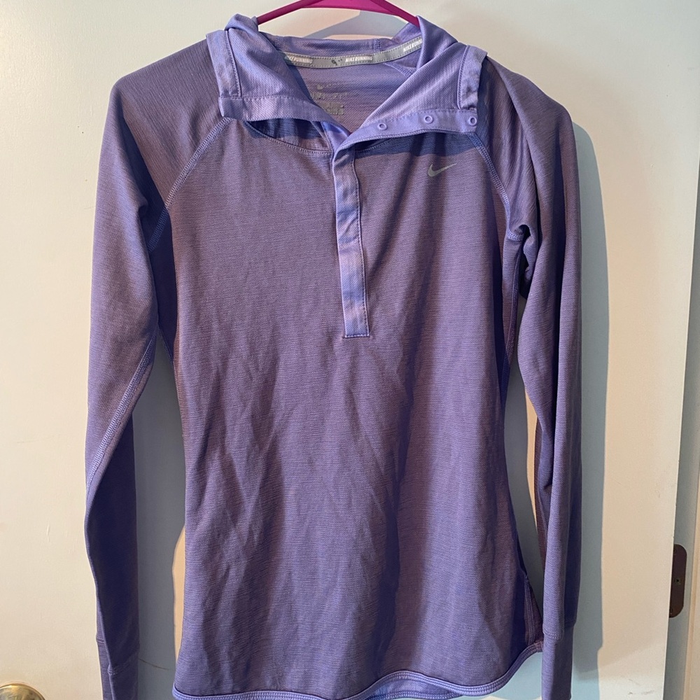 Nike Purple Long Sleeve Hooded Top Size Small